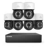 5MP 8 Channel PT Security Camera System - Hybrid 5-in-1 DVR, Pan & Tilt CCTV Camera, 100 ft Night Vision, Motion Detection, Outdoor, Waterproof